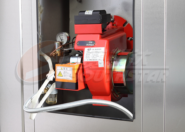 廣州賽思達(dá)64盤雙推車商用燃?xì)鉄犸L(fēng)旋轉(zhuǎn)爐NFX-64Q燃燒機(jī)