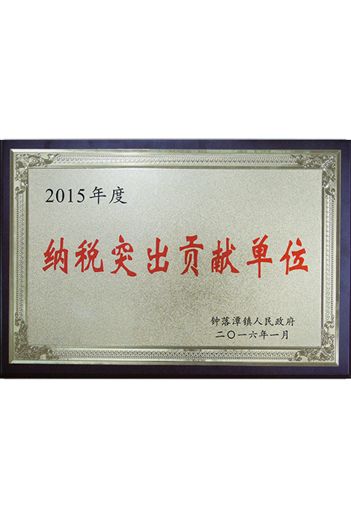 2015年度納稅突出貢獻單位